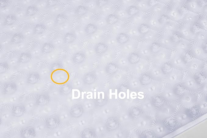 Bathtub Mat Non Slip with Suction Cups 15"x27" - Anti-Slip Shower Mat for Kids, Toddlers, and Seniors - Machine Washable Bath Tub Mat with Multiple Drainage Holes (Clear)