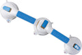 MABIS Shower Grab Bar, Swivel Bathroom Safety Grab Bar, Suction Cup Grab Bar with Safety Indicator, Easy No Tool Assembly, 19.5 Inches, Blue and White