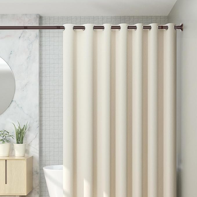 CorkLatta Bronze Shower Curtain Rod 31 to 68 Inch,1 Inch Diameter Adjustable Spring Tension Stainless Steel Telescoping Rod,Easy Install,No Rust