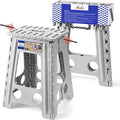 ACKO Folding Step Stool Foldable 17.5 Inch 400 lbs Capacity, Plastic Stools for Adults and Kids, Collapsible Stools for Kitchen, Stepping Stool with Handle(Grey)