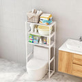 3-Tier Over the Toilet Storage, Metal Bathroom Shelve, Over Toilet Bathroom Organizer, Space Saver Bathrooms Shelve for Restroom Laundry Balcony, White