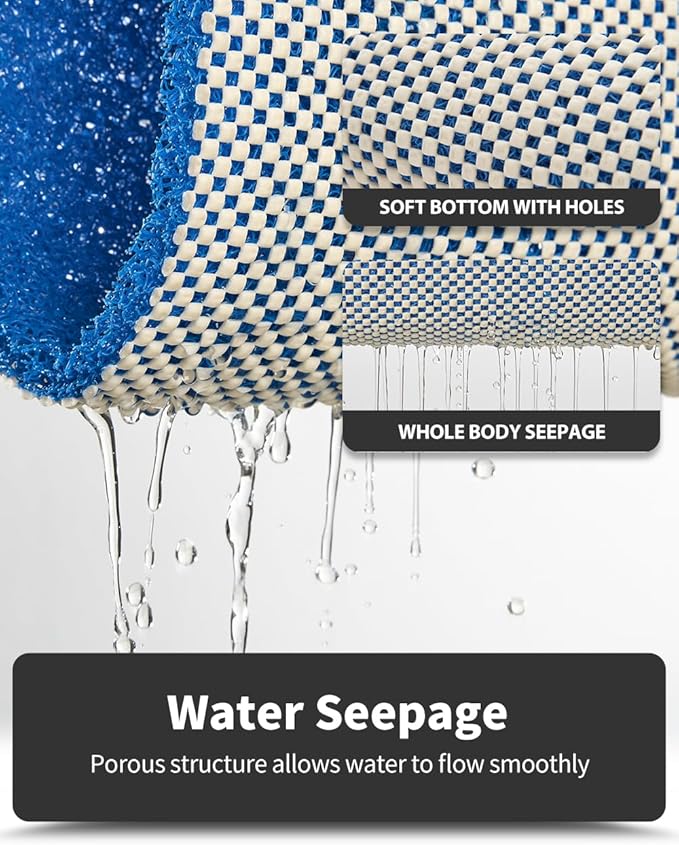 Non-Slip Bathtub Mat, 17x 30 Inch, Shower Mats for Bath Tub, PVC Loofah Bathroom Mats for Wet Areas, Quick Drying
