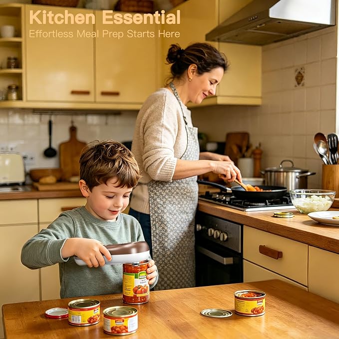 Electric Can Opener, One Touch Automatic Can Opener for Seniors, Rechargeable Cordless Can Openers, Auto‑Stop Smooth Edge Lid Cutter, Fits All Can Sizes, Food Safe Kitchen Gadget for Arthritis