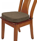 BUYUE Thickened 2.5" Friendly Woven Fabric Dining Chair Cushion, U-Shape High Density Foam Comfortable Chair Pad for Kitchen, Slip Resistant Indoor Seat Cushion (1 Piece, Brown)