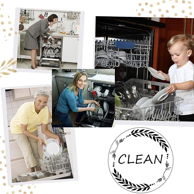 Clean and Dirty Magnet，Dishwasher Magnet Clean Dirty Sign Indicator，Reversible Dish Washer Sign, Double Sided Strong Kitchen Flip Indicator，Apartment Must Haves Kitchen Necessities