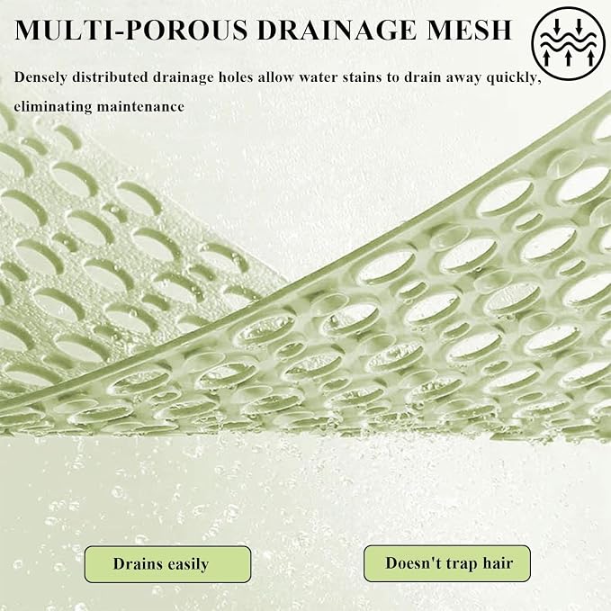 Casa and Beyond Shower Mat Non Slip Bath Mat Secure Shower Mat Easy to Clean Drains Fast Easy Dry Cut Soft Machine Washable Bathtub mat for Inside Shower (Green,29.5 * 17 in)