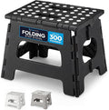 Handy Laundry Folding Lightweight Step Stool - Sturdy Enough to Support Adults - Opens Easy with One Flip - Great for Kitchen, Bathroom or Bedroom (Black - 8 Inch)
