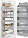 Yecaye Over the Door Organizer, Stuffed Animal Storage, Bathroom Organizers and Storage for Nursery Newborn Baby Essentials Stuff Dorm Room, Widen by 7cm, Deepen by 3cm, Grey 5 Tier Extra-Large