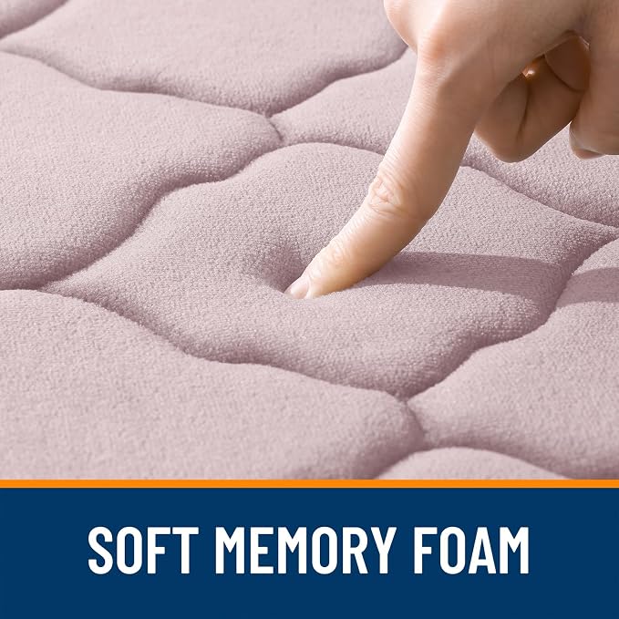 OLANLY Memory Foam Bath Mat Rug 30x20, Ultra Soft and Absorbent Bathroom Rugs, Non-Slip Comfortable, Machine Washable Bath Carpet for Bathroom Floor, Tub, Shower and Home Decor Accessories, Dusty Rose