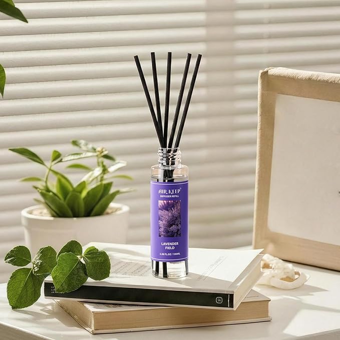 Airkeep Reed Diffuser Oil Refill/Lavender Field/3.38 oz / 1 Pack/Air Freshener & Aromatherapy Essential Oil Blend for Home Fragrance – Scented Refill Oil for Bathroom, Bedroom & Home Decor