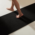 TYUU Black Bathroom Runner Rugs, Long Bath Mat Runner Washable Thin Quick Dry Low Pile Bathroom Runner Rugs Non Slip, Black 24''x70''
