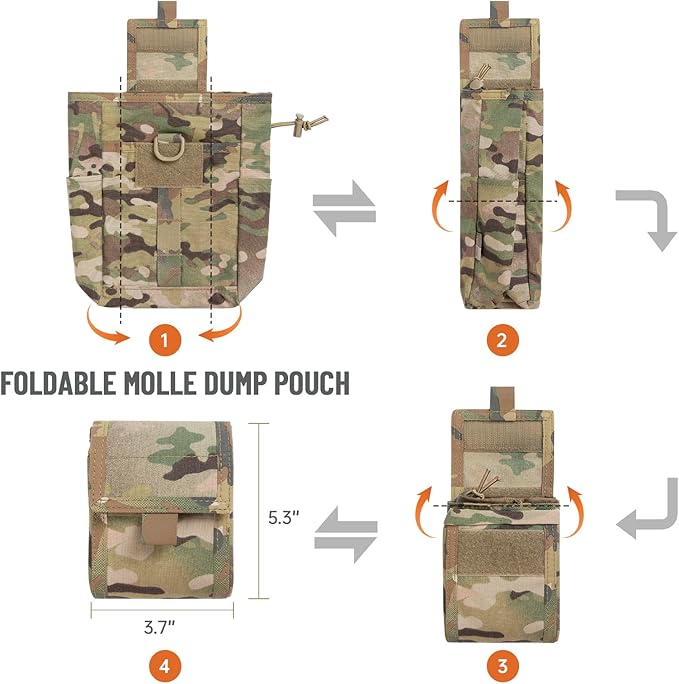 EXCELLENT ELITE SPANKER Molle Dump Pouch Drawstring Magazine Utility Pouch Folding Dump Pouch Waist Bag