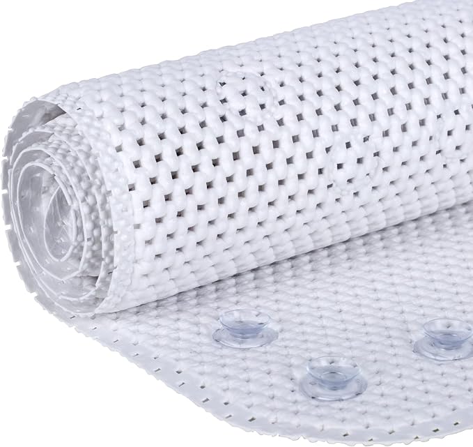 Duck Brand Softex Bath Mat for Tubs, Machine Washable, 17 x 36 Inches, White, Skid Resistant (393477)