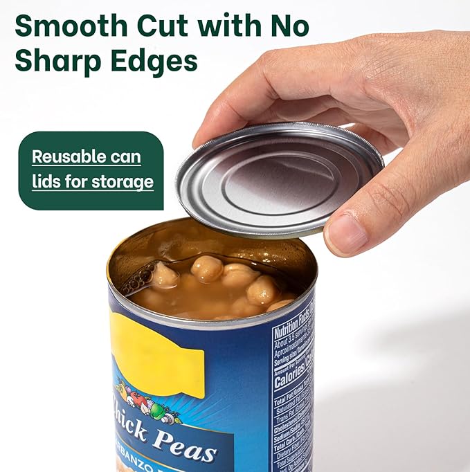 Beneno Can Opener, Safety Side Cut Manual Can Opener with Sharp Cutting Blade Smooth Edge, Effortless Easy to Turn Knob, Comfort Grip Handle, Smooth Cutting Can Lid with no Sharp Edges, Black