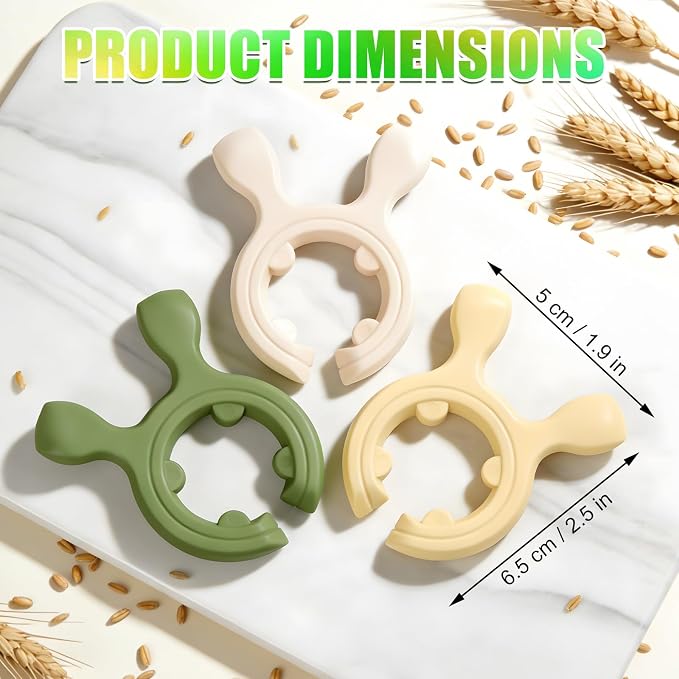 2026 New Multifunction Silicone Pot Handle Spatula Rack, 3 Pack Spatula Holder Mini Kitchen Gadgets, Non-Slip Anti Scalding Pot Clip, Drip-Free Design for Pot Pans (White + Green + Yellow)
