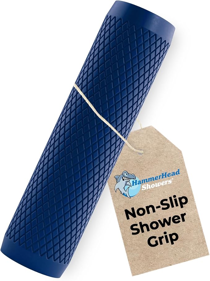 HammerHead Showers® Shark Skin Grip Compatible for HammerHead Showers 1-Spray Handheld Shower Head – Slip-Free Grip for Handheld Shower Head for Elderly or Kids – Handshower Silicone Grip