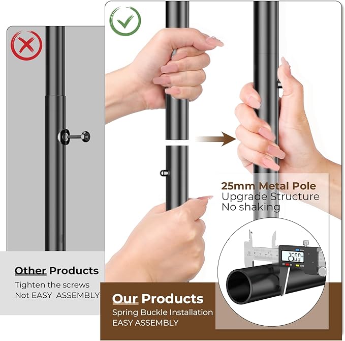 HYSEYY Heavy Duty Clothes Rack, Rolling Clothing Rack With Shelves Load 620 LBS, Double Rod Clothing Racks for Hanging Clothes, Portable& Adjustable Clothes Rack with Wheels,Black