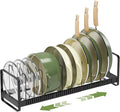 MUDEELA Pot Rack Pan Organizer inside Cabinet - Expandable Pot Lid Organizer for Cabinet with 12 Adjustable Dividers, Cutting Board Organizer Holder Baking Rack Kitchen Cabinet Storage Organization