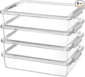 Vtopmart 6 Qt Plastic Storage Bins with Lids, Clear Sensory Bins, Arts Crafts Organizers and Storage, Stackable Containers for Home Office and School Supplies, 4 Pack, Grey