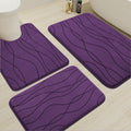 YIHOUSE Memory Foam Bathroom Rug Sets, Purple, 3 Piece | Ultra Soft, Absorbent, Non-Slip, Machine Washable