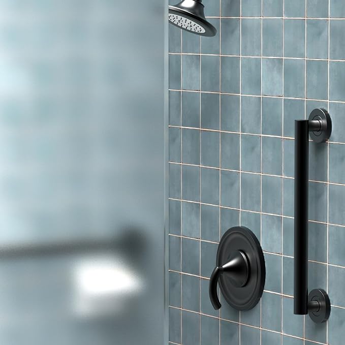 ADA Compliant Grab Bar, 500lbs Weight Support for Bath Safety (16 inch, Matte Black)