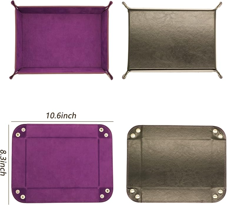 Valet Organizer - Catchall Tray for Jewelry, Wallets, Watches, Keys, Coins, Phones, Glasses - Perfect for Nightstand, Desk, Entryway
