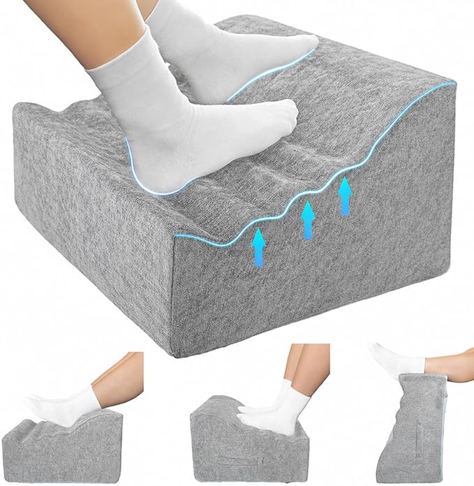 Under Desk Foot Rest, Non-Slip Office Foot Stool for Office & Gaming Chair, Leg Support for All-Day Comfort (Light Gray)