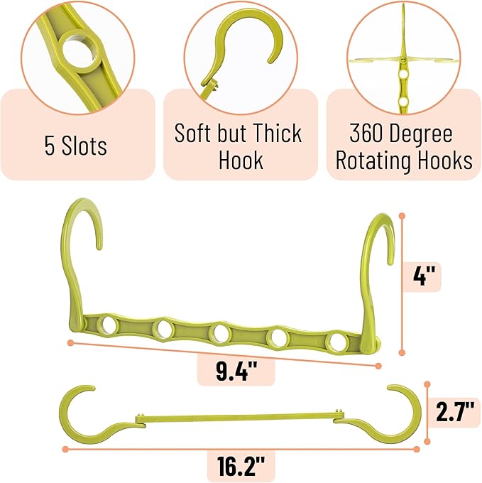 Mr. Pen- Space Saving Hangers, 8 pcs, 360° Rotating Hooks, Magic Cascading Hanger Organizer with 5 Enclosed Slots, Closet Organizers and Storage for Clothes, College Dorm Room Essentials