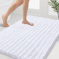 Smiry Bathroom Rugs Mat 40x32, Extra Soft Absorbent Chenille Bath Rugs, Non Slip Rubber Backing Machine Washable Quick Dry Bath Mats for Bathroom Floor, Tub, Shower, Home Decor Accessories, White