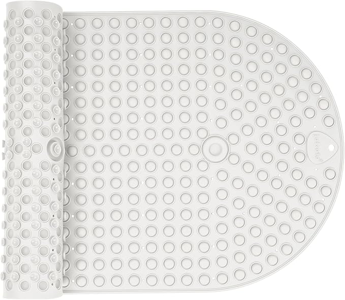 Extra Large Bathtub Mat 33x17.3 - White Non Slip Silicone Bath Mat for Soaking Tub, Oversized Pop It Shower Mat for Freestanding Tub, Soft Cushion for Adults, Heavy Duty Quick Dry