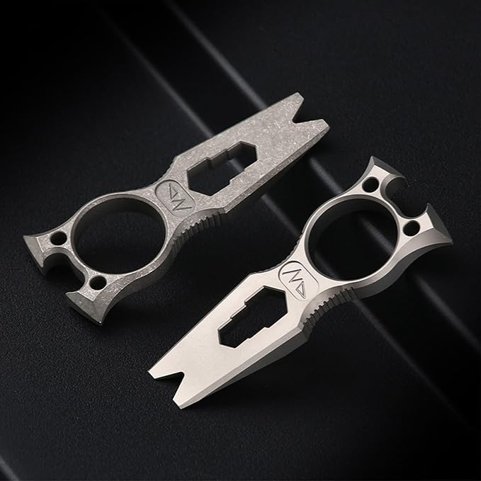 Hamans Pry Bar Multi Tool Titanium with Wrench Bottle Opener Pry Bar Function Mini Portable (Blue)