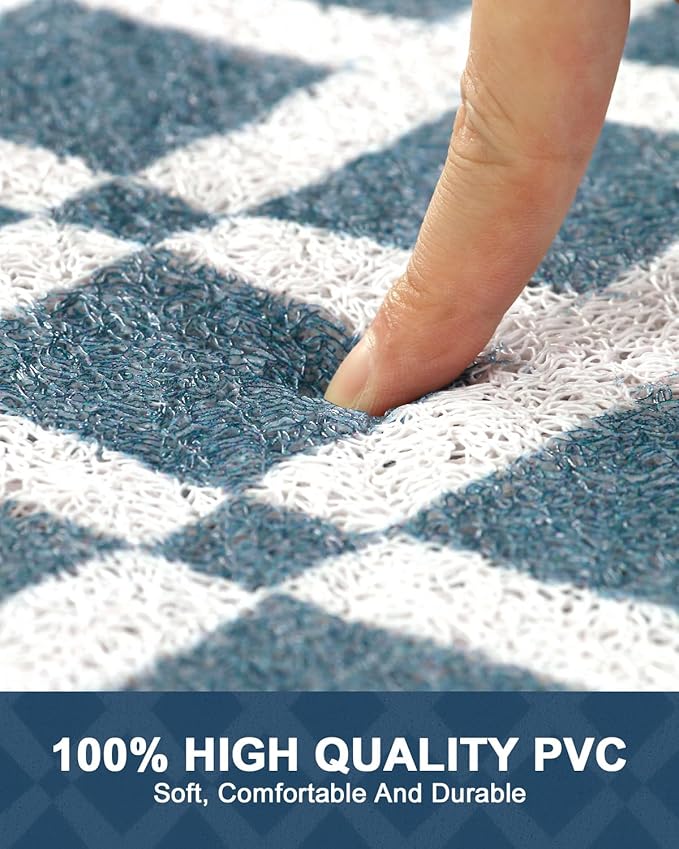Shower Mat Non Slip - Quick Drying Anti Slip Shower Mats for Inside Shower, Soft PVC Loofah Foot Scrubber Mat, Extra Large Bath Mat for Shower, Tub, Bathroom, Floor, Kitchen, Home, Pool, Hotel