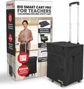 dbest products Bigger Smart Cart Pro with Wheels Lightweight Collapsible Cart, Retractable Pull Handle Multipurpose RollingCart Black