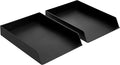 Amazon Basics Rectangular Plastic Desk Organizer, Letter Tray for Documents and Office Supplies, File Storage, Black, 12-Pack