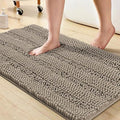 Turquoize Bathroom Rugs Shaggy Chenille Bath Rug Non Slip Thick Shaggy Bath Mats for Bathroom Chenille 1-Piece Bath Mat Set, Soft Super Absorbent Shower Rug Washable Mats, 20"x32", Taupe