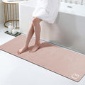 RUERYA Blush Pink Diatomaceous Earth Bath Mat 15.7"x47.2" Extra Long Bathroom Mat Large Fast Dry Super Absorbent Non-Slip Rubber Backed Shower Mat Bath Rugs Mats for Bathroom Floor, Tub, Shower, Sink