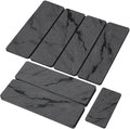Small Stone Dish Drying Mat for Kitchen Counter, 2 PCS 16"×12" & 8"x4" Quick Dry Stone Mats, Foldable Water Absorbing Diatomite Drying Dish Pad for Countertop Bottles Utensils Cups(Dark Gray Ink)