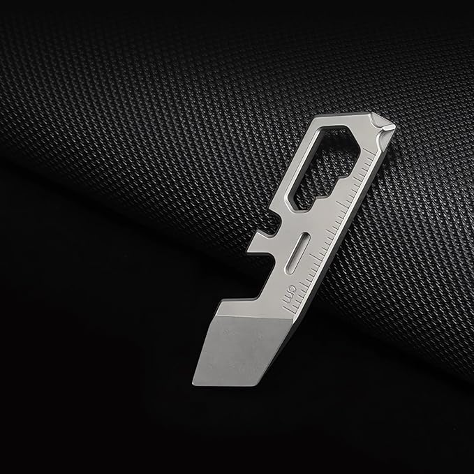 Titanium keychain tool,Lightweight Multipurpose Tool, Can Opener, Pry bar, Wrench Bottle Opener