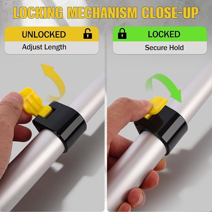 1.5-3ft Compact Paint Extension Pole - Perfect for Indoor Touch-ups & Window Cleaning - Lightweight Aluminum with Universal Thread - Quick Setup for Small Projects