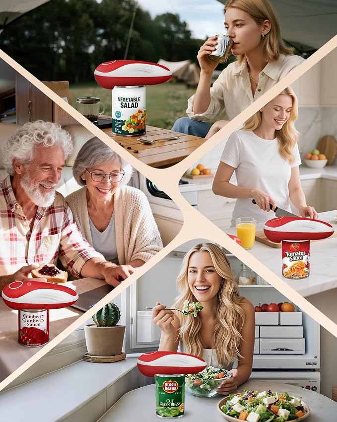 Rechargeable Can Opener Fits All Can Sizes with Extra Blade, Electric Can Openers for Kitchen Food Safe with Smooth Edge, Kitchen Gadgets Can Openers for Seniors, Arthritis and Chef