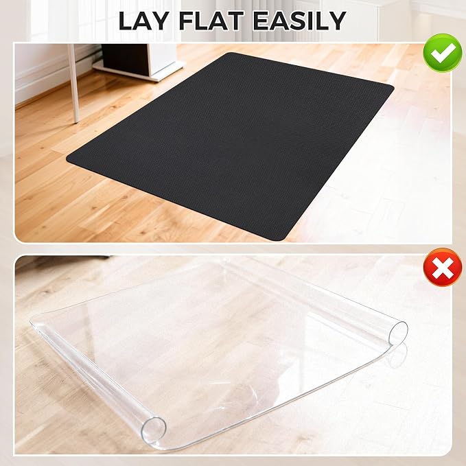 Sycoodeal Chair Mat,36" x 55" Office Chair Mat for Hardwood and Tile Floor, Heavy Duty Floor Protector for Rolling Chairs,Non-Slip,Computer Mat for Home Office(Black)