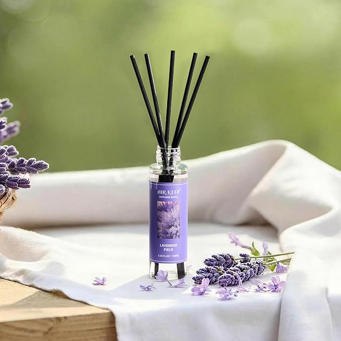 Airkeep Reed Diffuser Oil Refill/Lavender Field/3.38 oz / 1 Pack/Air Freshener & Aromatherapy Essential Oil Blend for Home Fragrance – Scented Refill Oil for Bathroom, Bedroom & Home Decor