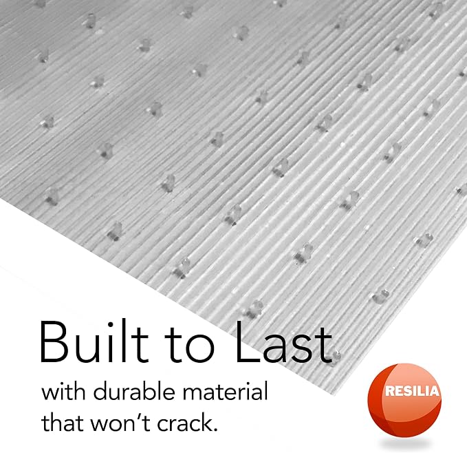 RESILIA Low-Pile Carpet Runner - Non Slip Carpet & Rug Protection, Washable Clear Vinyl Floor Runners, 27 Inches Wide x 25 Feet Long, Made in The USA