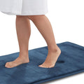 Memory Foam Bath Mat Non Slip Absorbent Super Cozy Velvet Bathroom Rug Carpet (20 inches X 32 inches, Navy)