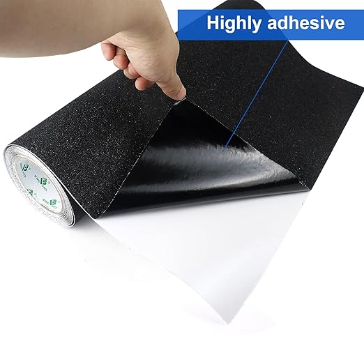 BOMEI PACK Black Anti Slip Tape, 20 Inch x 16.5 Foot Non-Slip Traction Grip Tape for Stairs, Waterproof Stair Treads Grip Non Slip, Non Skid Tape for Steps, Outdoor Black Grip Tape