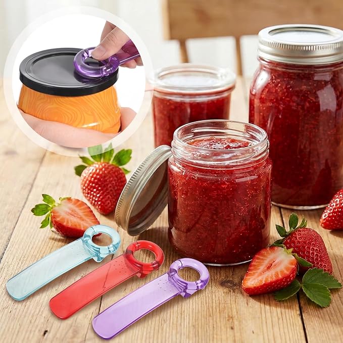JJUNW Jar Opener, 3 PCS Easy Grip Jar Opener Gripper Jar-Key Openers Durable Plastic Jar-Lid Openers for Elderly Children Women Weak Hands (Transparent version)