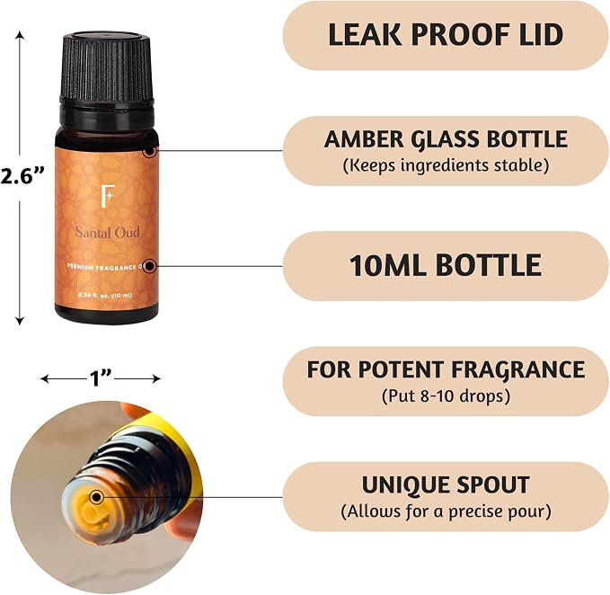 Folkulture Essential Oils Set for Diffuser | Set of 6 Luxury Floral & Oud Fragrance Oils | Orchid Oud, Rose Oud & Warm Sensual Blends | Fathers Day Gift & Home Fragrance Gift Set