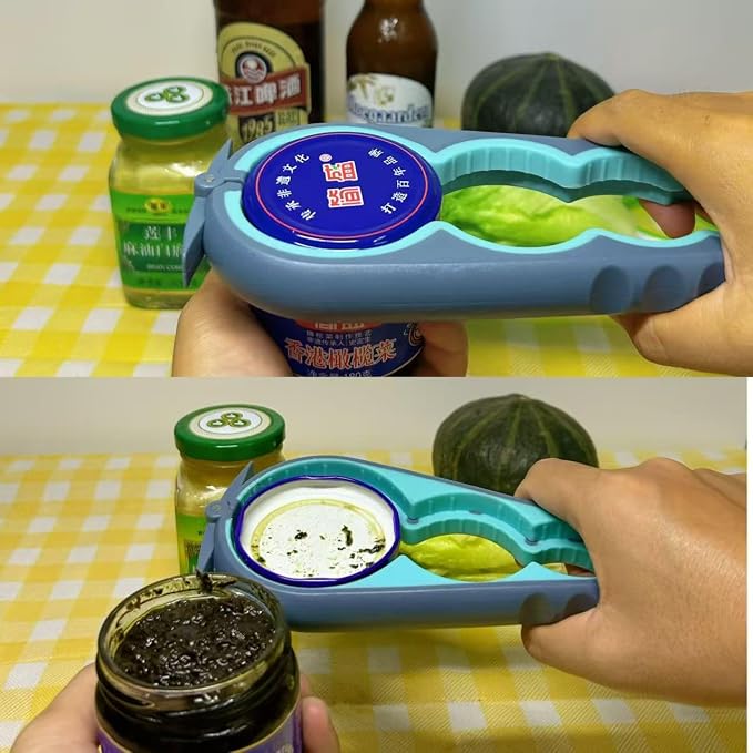 7-in-1 Multi-Function Bottle Opener, Kitchen Can Opener with Corkscrew, Jar Opener Bottle Opener and Can Opener for Weak hands, Seniors with Arthritis and Anyone with Low Strength