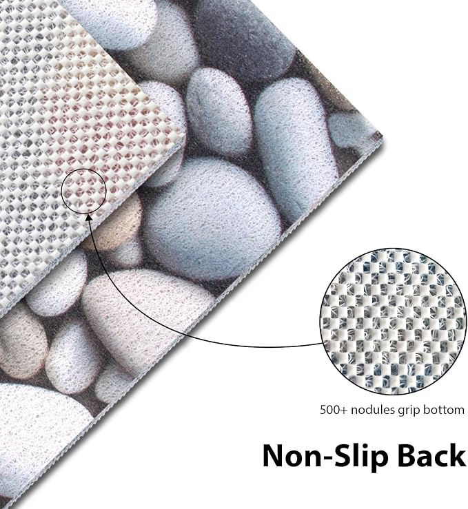 Square Shower Mat, Yonala 27 x 27 Inch Stylish Non Slip Shower Mats for Inside Shower with Central Drain Hole, Soft Trimmable PVC Loofah Anti Slip Shower Mat for Walk in Shower Stall, Quick Drying