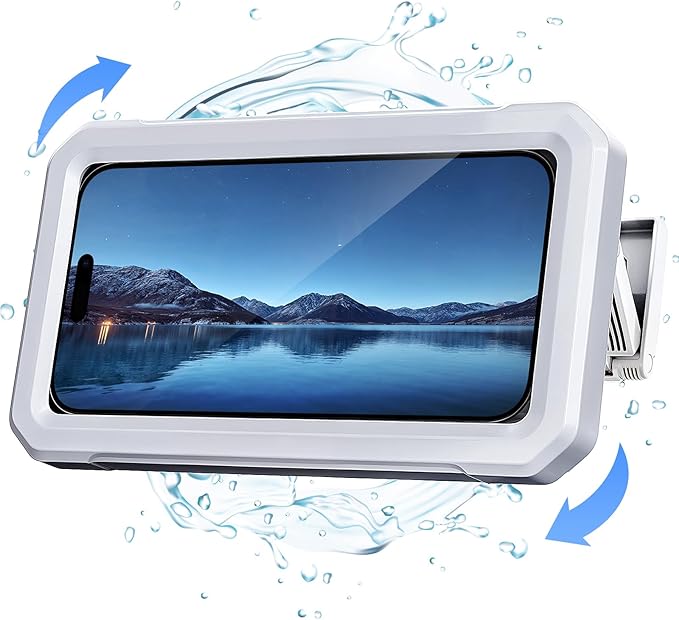 Shower Phone Holder Waterproof【480° Rotatable】Bathroom Cell Phone Holder,Retractable Adjustable Shower Phone Case Holder Mount Stand for Bathroom Wall Phone Mount Stand Waterproof for 4~6.8" Phones